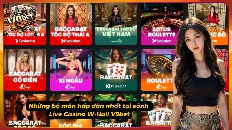 Hình minh họa chọn bàn trong Live Casino W-Hall V9BET