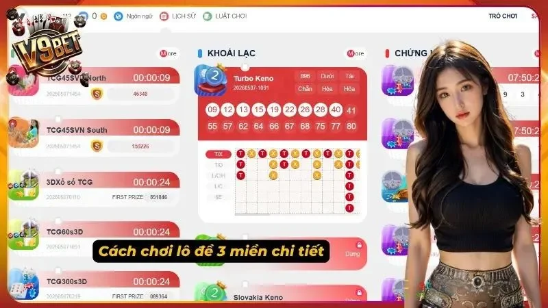 Lô Đề V9BET | Cách Chơi, Tỷ Lệ, 3 Miền & Quản Lý Vốn 2 Ảnh minh họa lô đề 3 miền V9BET